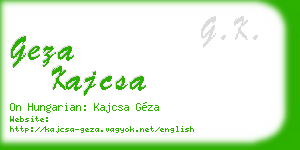geza kajcsa business card