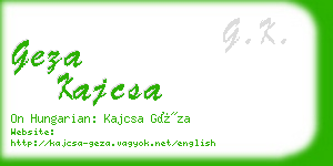 geza kajcsa business card